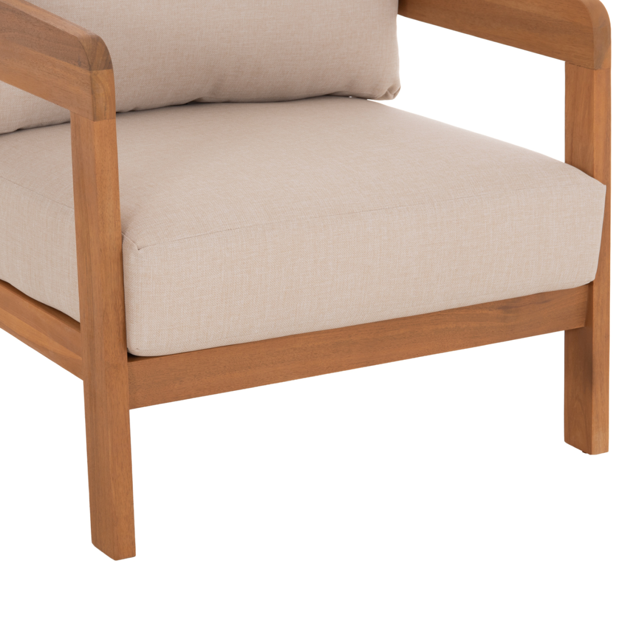 OUTDOOR LOUNGE CHAIR SOLARA HM6513 ACACIA WOOD IN NATURAL--CUSHIONS IN ECRU 75x70x75Hcm. [8]
