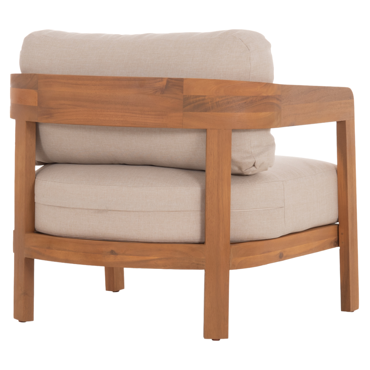 OUTDOOR LOUNGE CHAIR SOLARA HM6513 ACACIA WOOD IN NATURAL--CUSHIONS IN ECRU 75x70x75Hcm. [5]