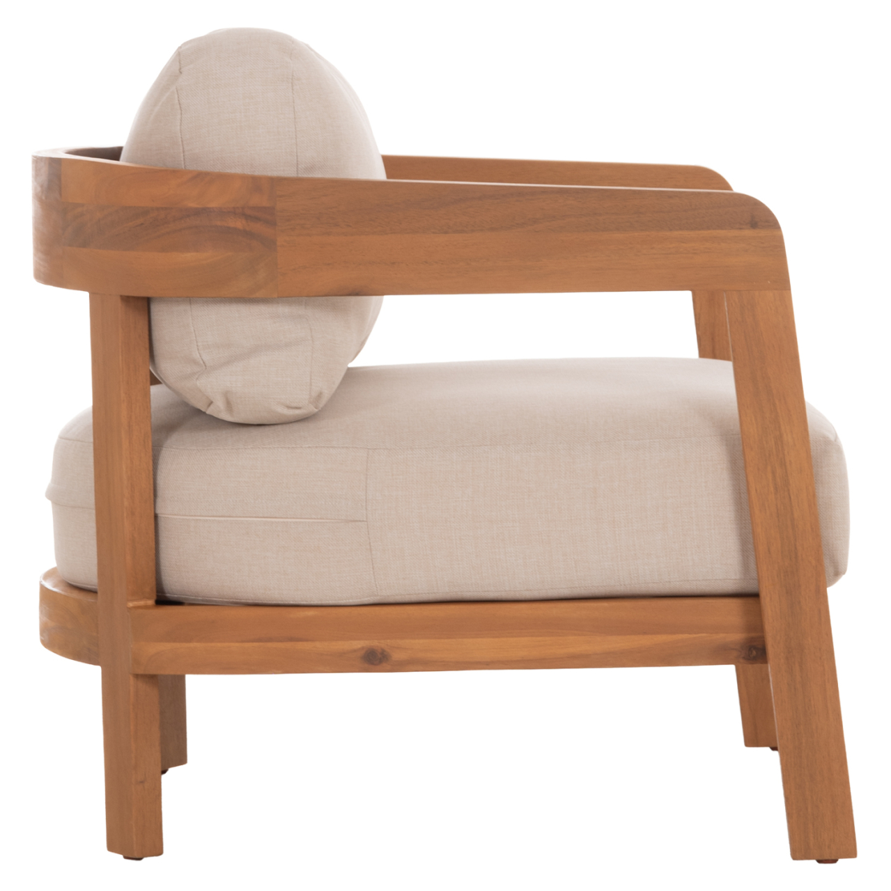 OUTDOOR LOUNGE CHAIR SOLARA HM6513 ACACIA WOOD IN NATURAL--CUSHIONS IN ECRU 75x70x75Hcm. [4]
