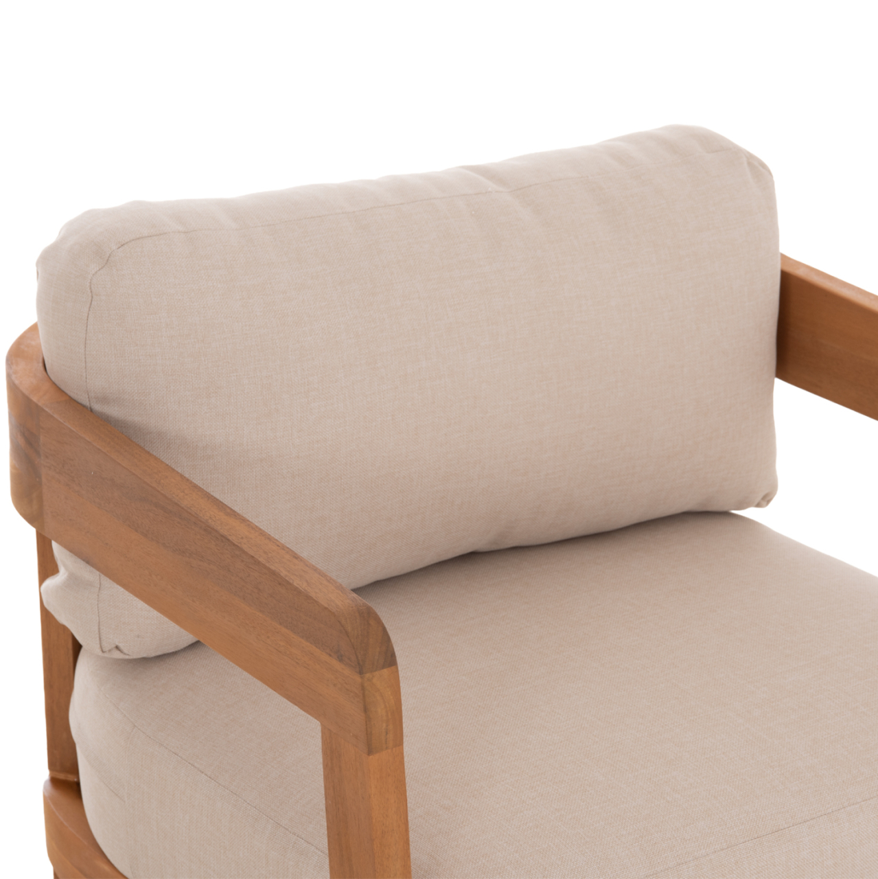 OUTDOOR LOUNGE CHAIR SOLARA HM6513 ACACIA WOOD IN NATURAL--CUSHIONS IN ECRU 75x70x75Hcm. [7]