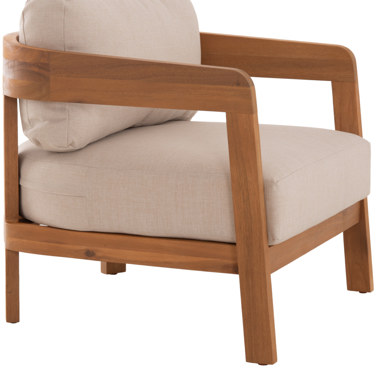 OUTDOOR LOUNGE CHAIR SOLARA HM6513 ACACIA WOOD IN NATURAL--CUSHIONS IN ECRU 75x70x75Hcm. [9]