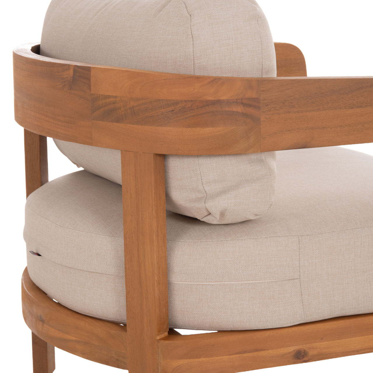 OUTDOOR LOUNGE CHAIR SOLARA HM6513 ACACIA WOOD IN NATURAL--CUSHIONS IN ECRU 75x70x75Hcm. [10]