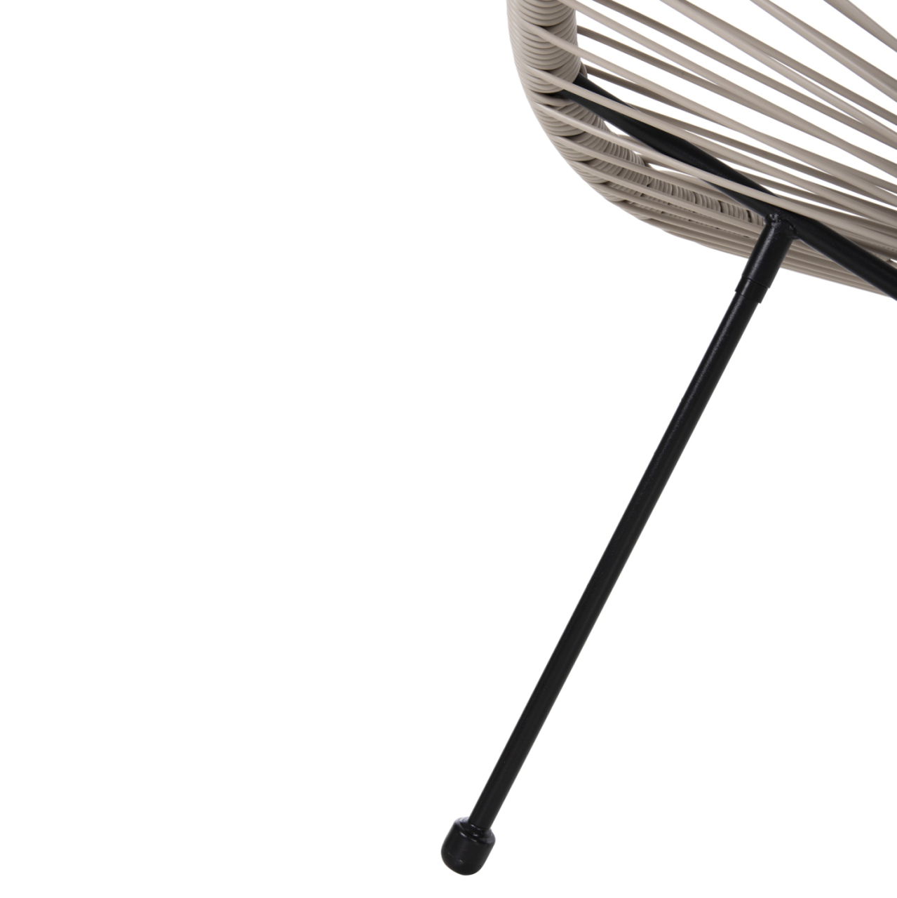 OUTDOOR LOUNGE SET 3PCS ACAPULCO HM11861.03 P.E.RATTAN ECRU-METAL IN BLACK [7]