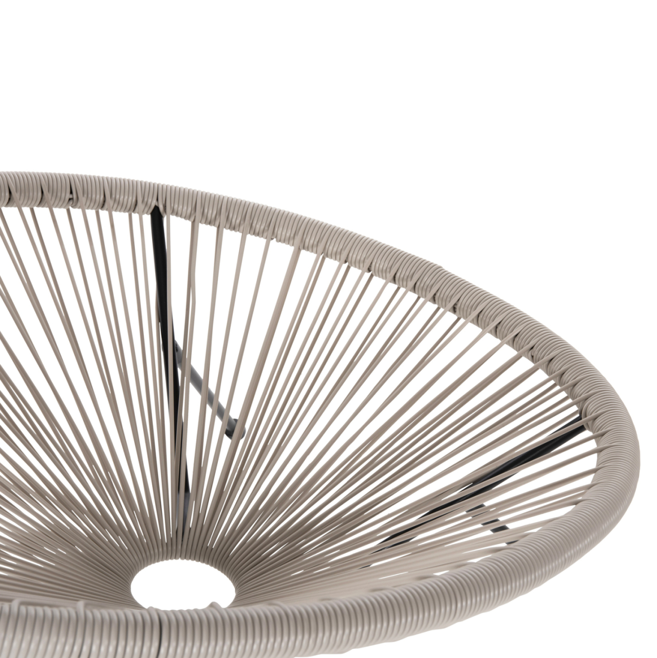 OUTDOOR LOUNGE SET 3PCS ACAPULCO HM11861.03 P.E.RATTAN ECRU-METAL IN BLACK [6]