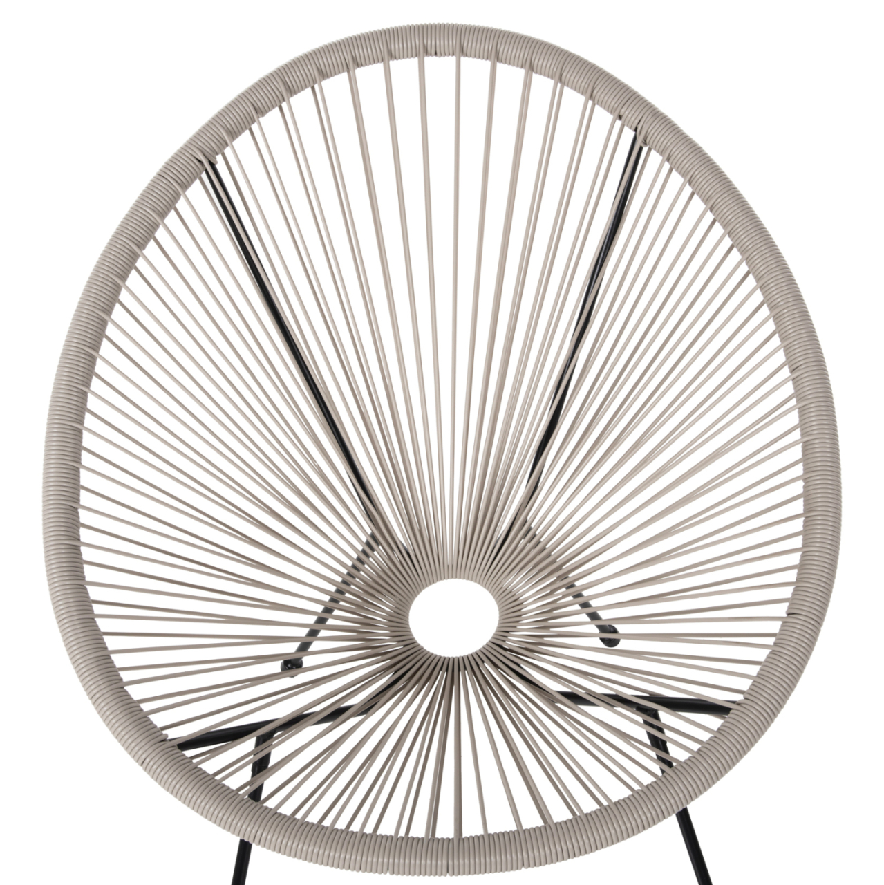 OUTDOOR LOUNGE SET 3PCS ACAPULCO HM11861.03 P.E.RATTAN ECRU-METAL IN BLACK [5]