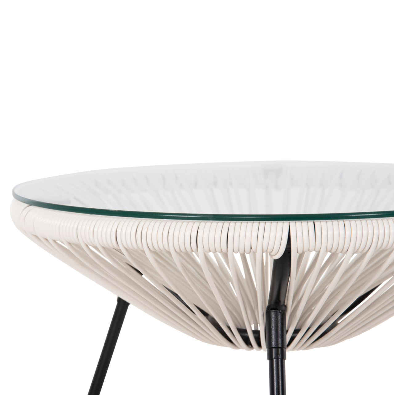 OUTDOOR LOUNGE SET 3PCS ACAPULCO HM11861.12 P.E.RATTAN WHITE-METAL IN BLACK [10]