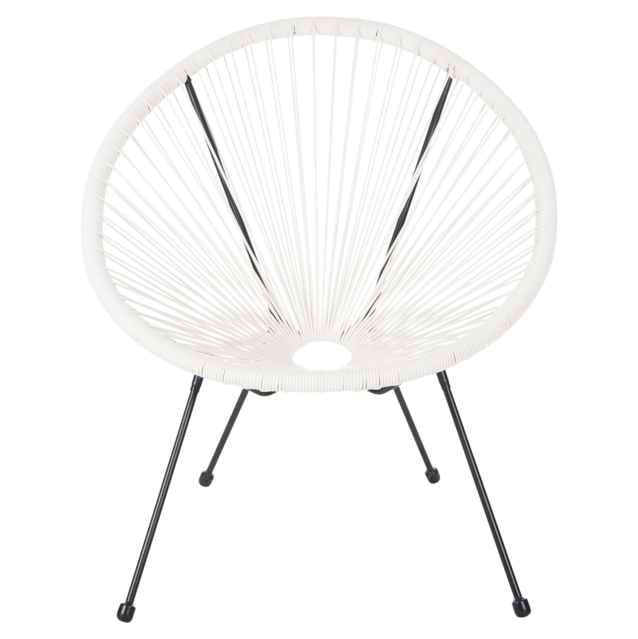 OUTDOOR LOUNGE SET 3PCS ACAPULCO HM11861.12 P.E.RATTAN WHITE-METAL IN BLACK [4]