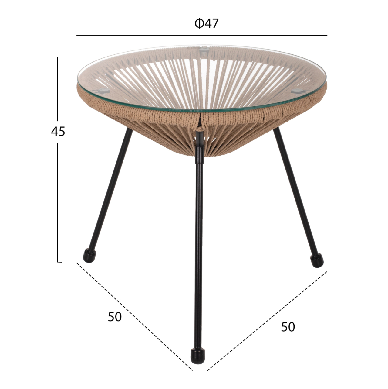 OUTDOOR LOUNGE SET 3PCS ACAPULCO HM21100 TWISTED WICKER-METAL [3]