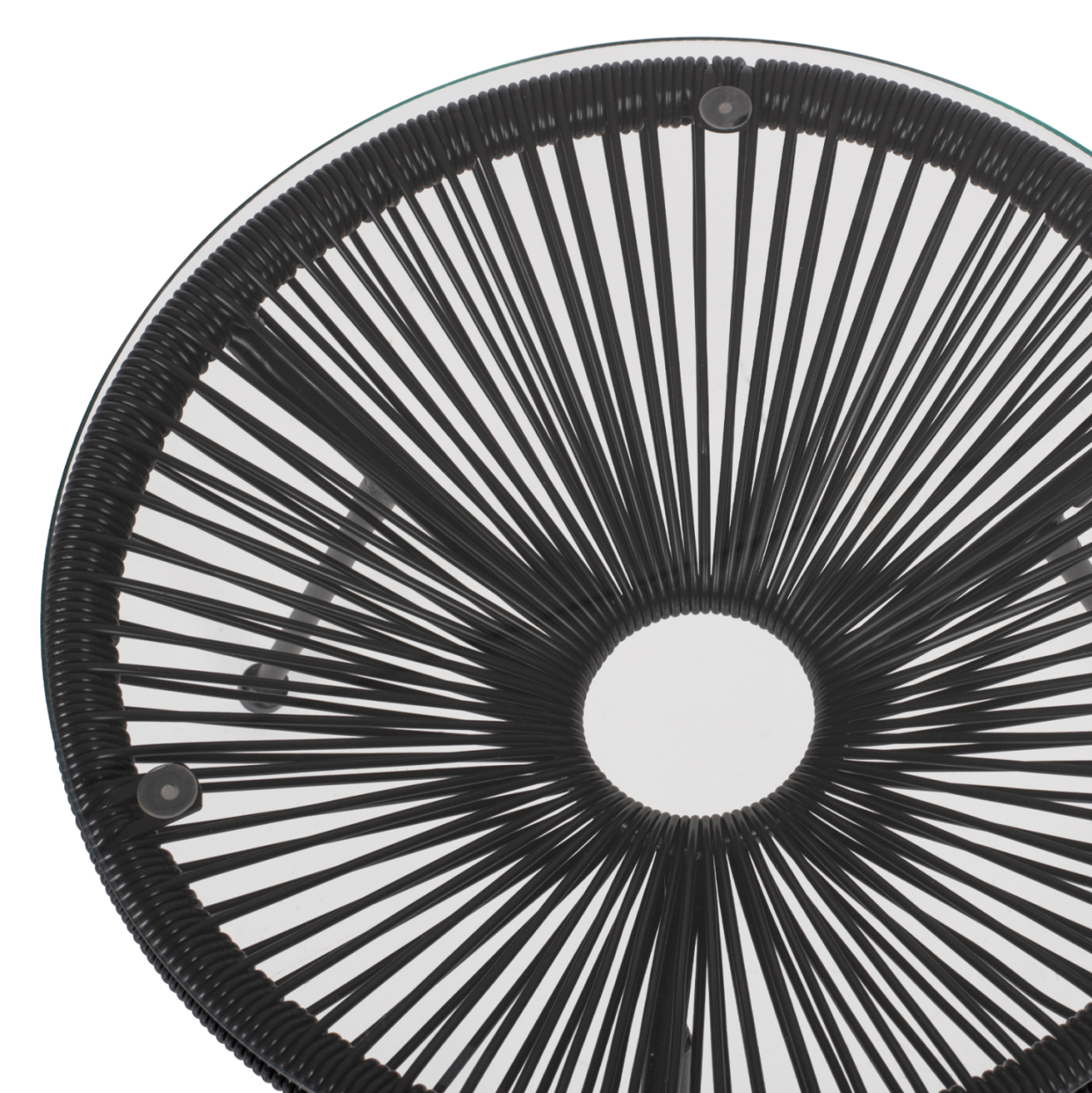 OUTDOOR LOUNGE SET 3PCS ACAPULCO HM21101 P.E.RATTAN-METAL IN BLACK [9]