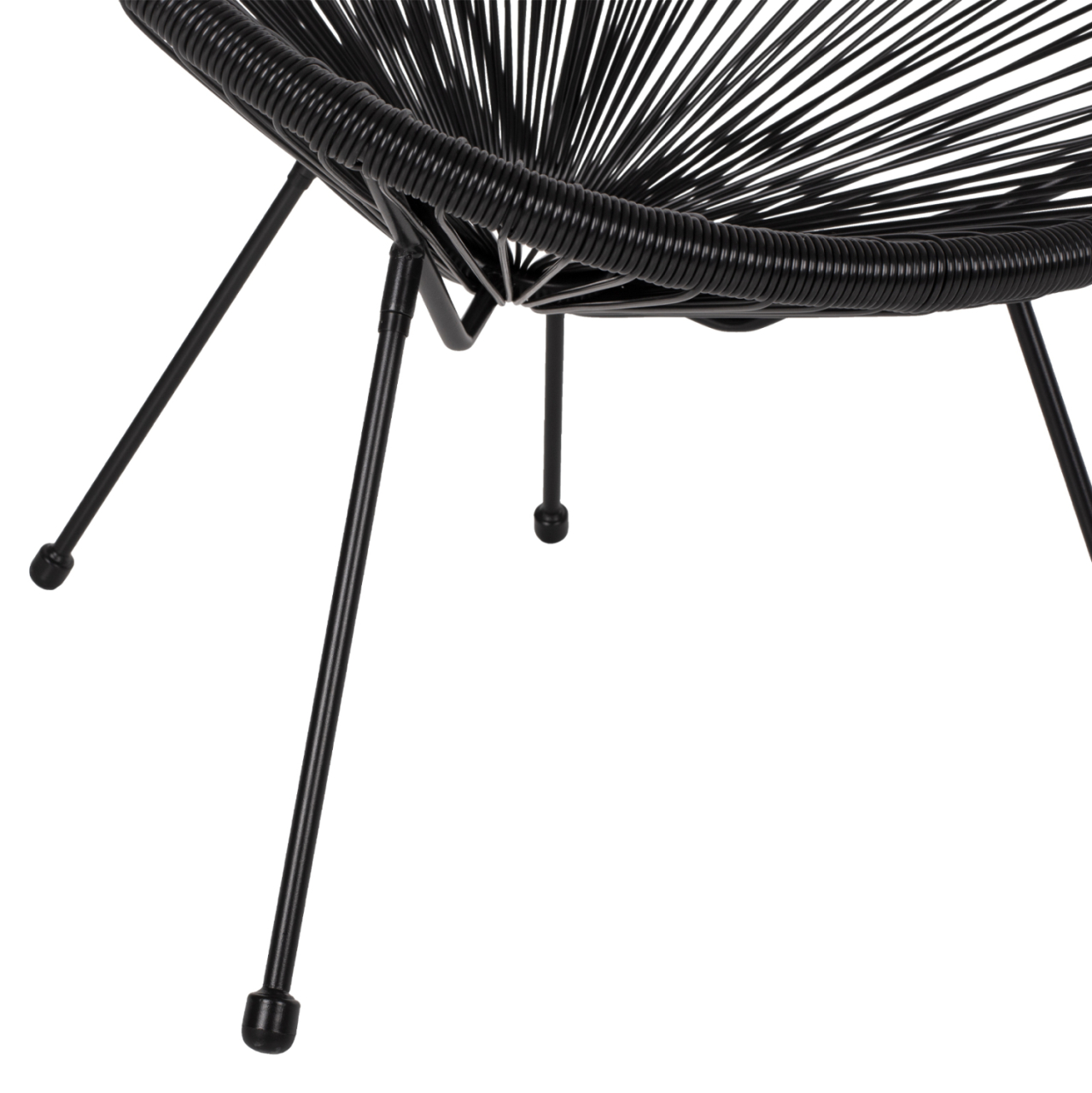 OUTDOOR LOUNGE SET 3PCS ACAPULCO HM21101 P.E.RATTAN-METAL IN BLACK [5]
