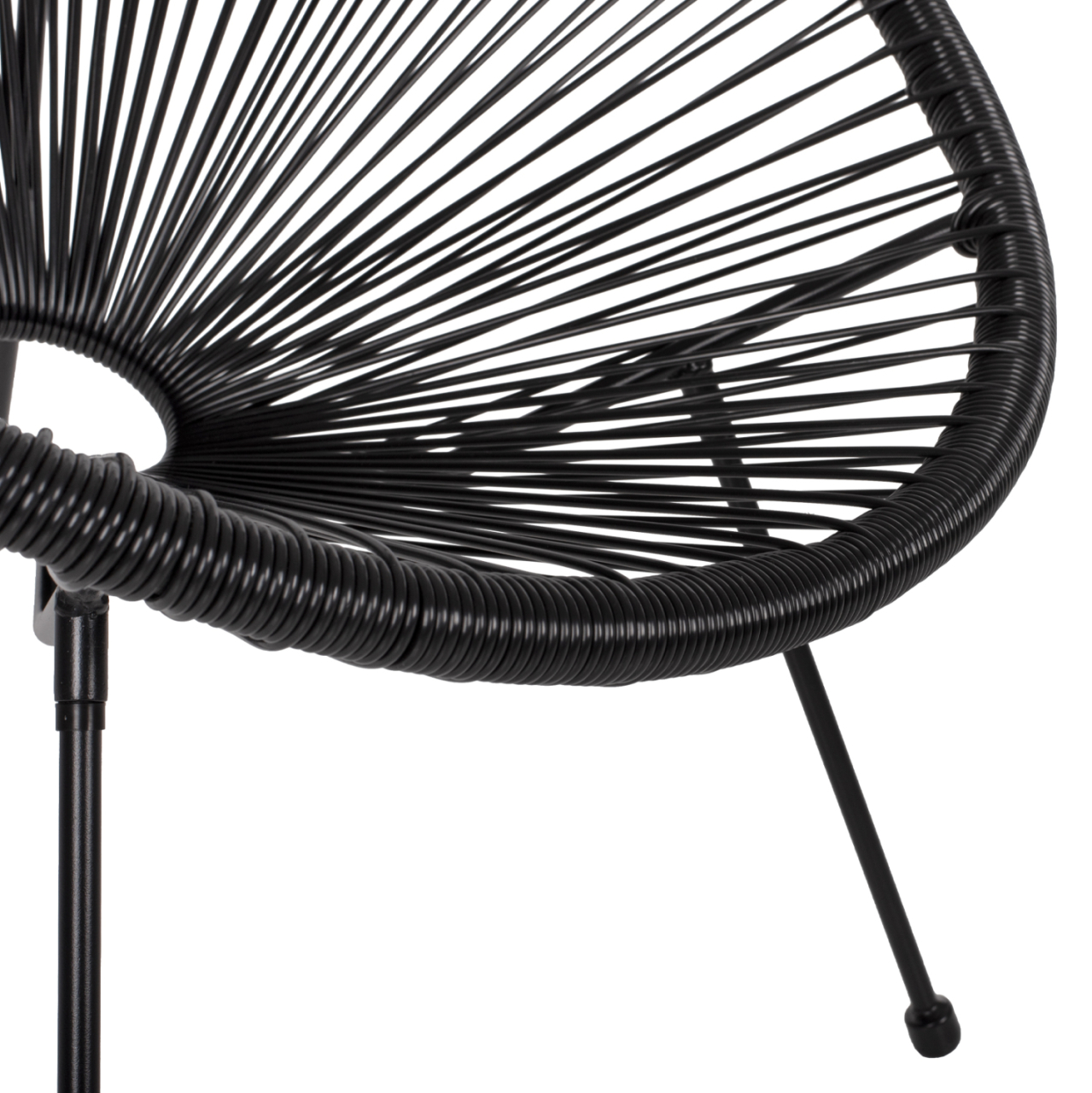 OUTDOOR LOUNGE SET 3PCS ACAPULCO HM21101 P.E.RATTAN-METAL IN BLACK [7]