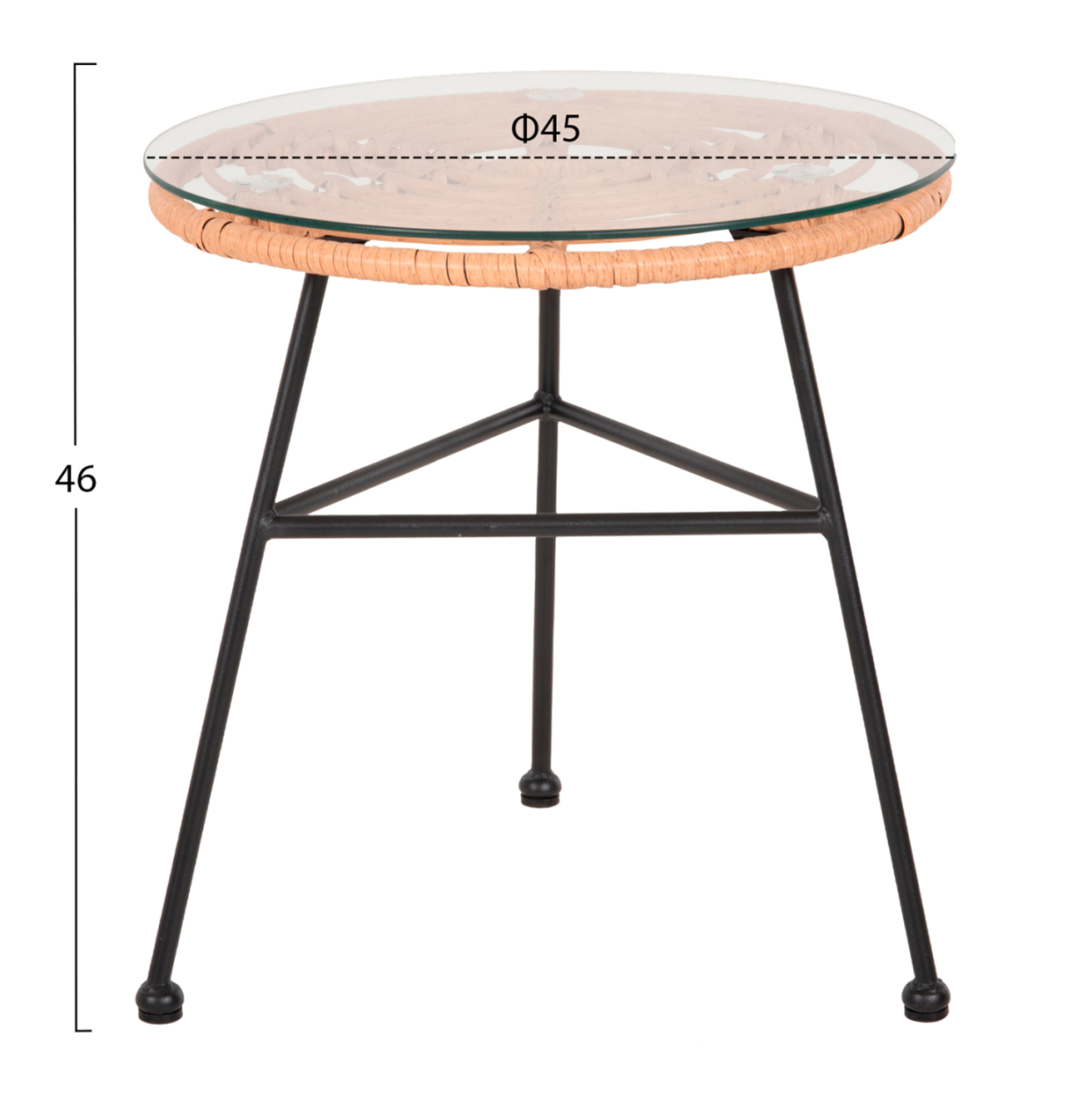 OUTDOOR LOUNGE SET 3PCS ALLEGRA HM21047.11 BEIGE SYNTH.RATTAN-BLACK METAL [2]