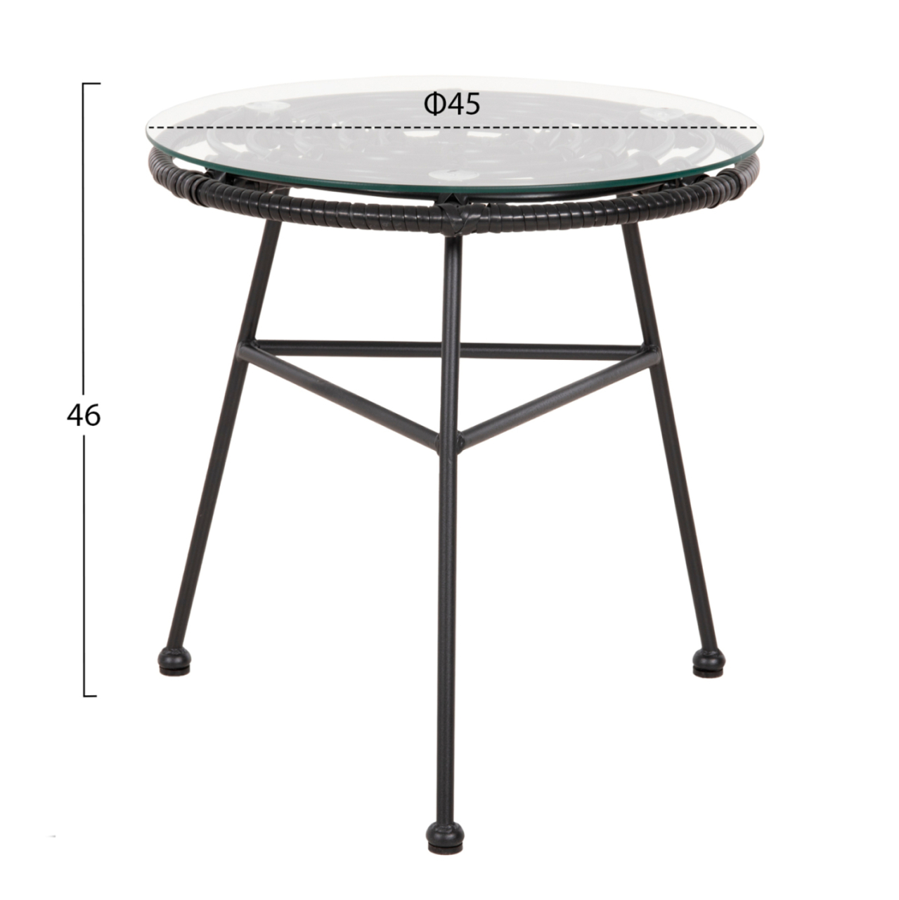 OUTDOOR LOUNGE SET 3PCS ALLEGRA HM21047.12 BLACK SYNTH.RATTAN and METAL [2]