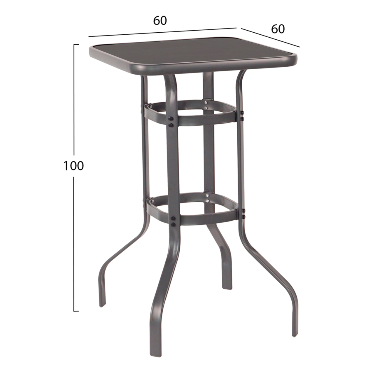 OUTDOOR LOUNGE SET 3PCS LAURA HM21054.01 GREY METAL and ALUMINUM [2]