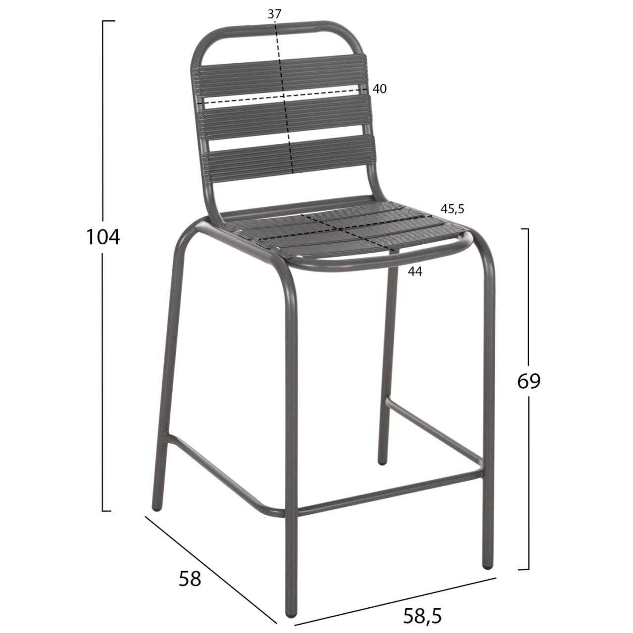 OUTDOOR LOUNGE SET 3PCS LAURA HM21054.01 GREY METAL and ALUMINUM [3]