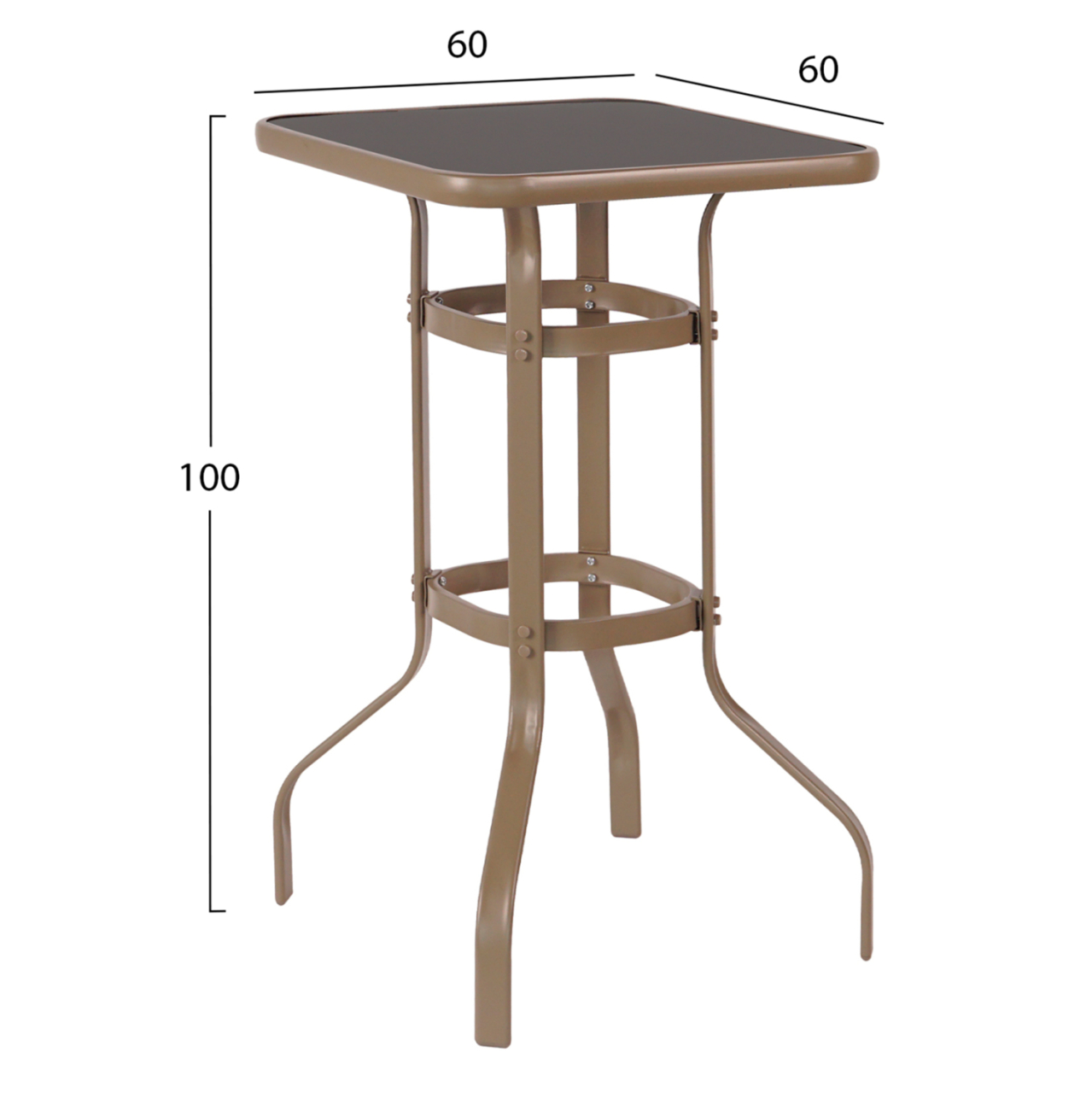 OUTDOOR LOUNGE SET 3PCS LAURA HM21054.04 CHAMPAGNE-COLORED METAL and ALUMINUM [2]