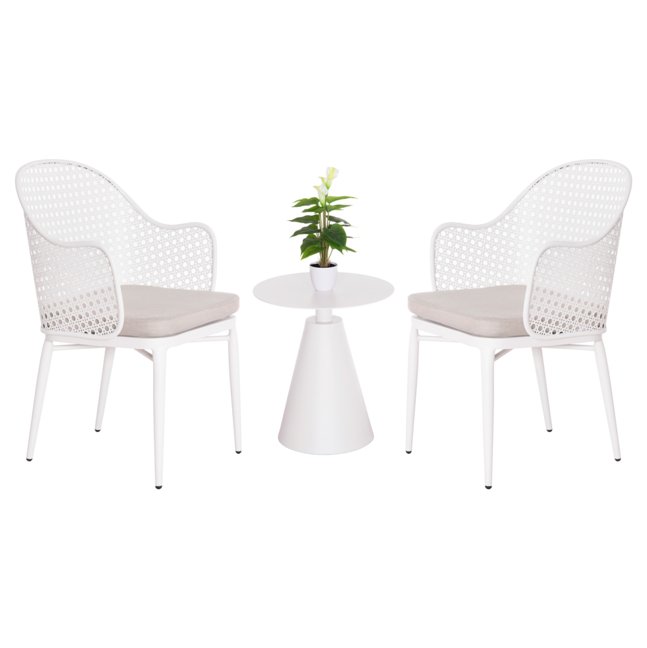 OUTDOOR LOUNGE SET 3PCS OREGO HM21106.02 ALUMINUM IN WHITE COLOR [1]