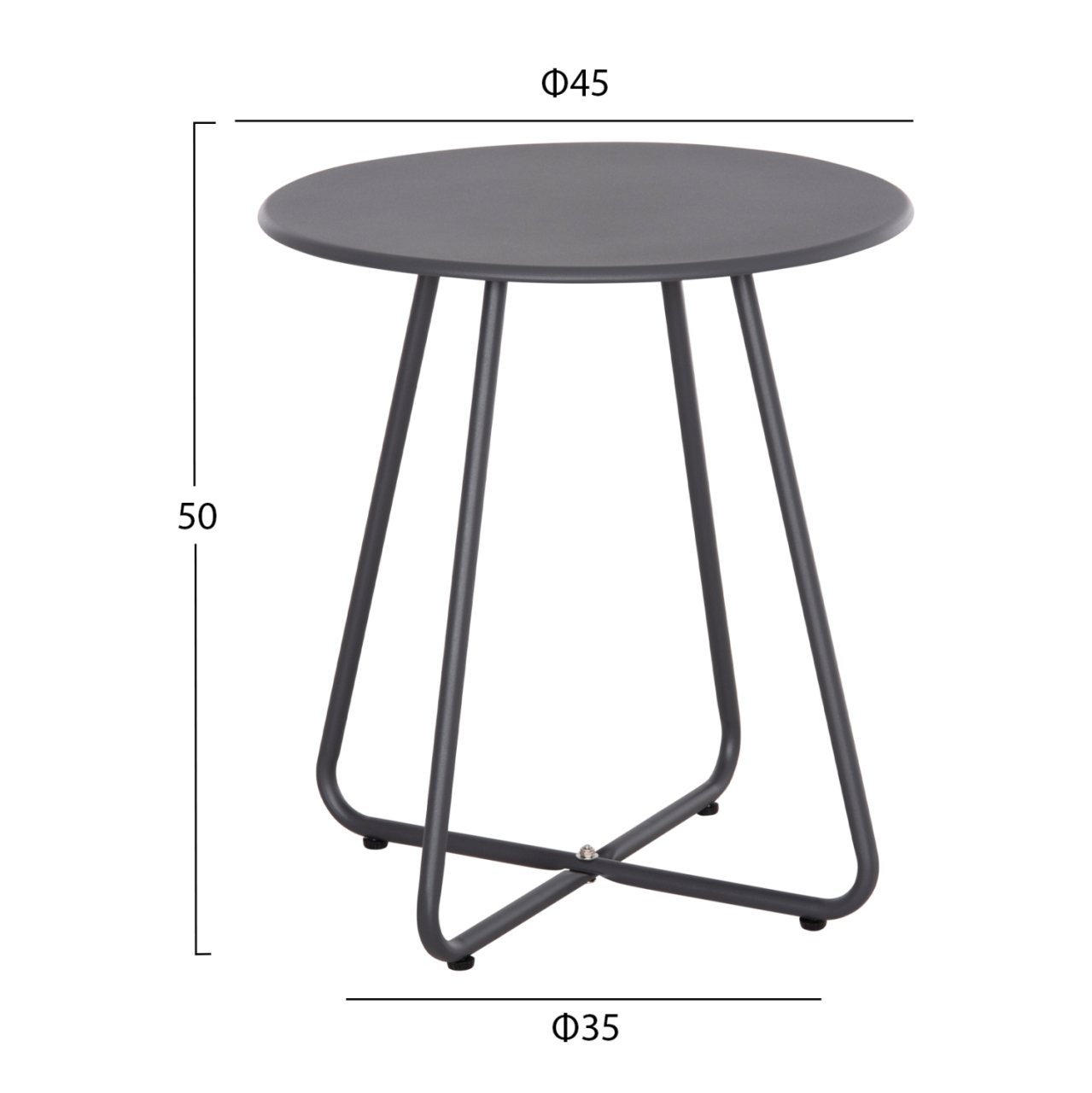 OUTDOOR LOUNGE SET 3PCS OREGO HM21107.01 ALUMINUM and METAL IN DARK GREY COLOR [3]