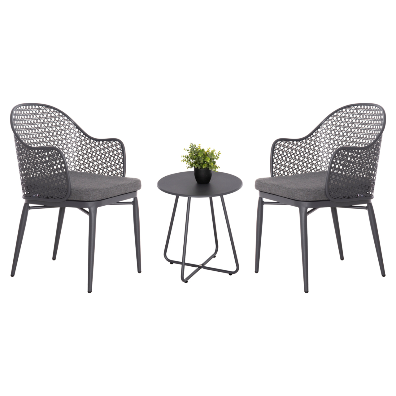 OUTDOOR LOUNGE SET 3PCS OREGO HM21107.01 ALUMINUM and METAL IN DARK GREY COLOR [1]
