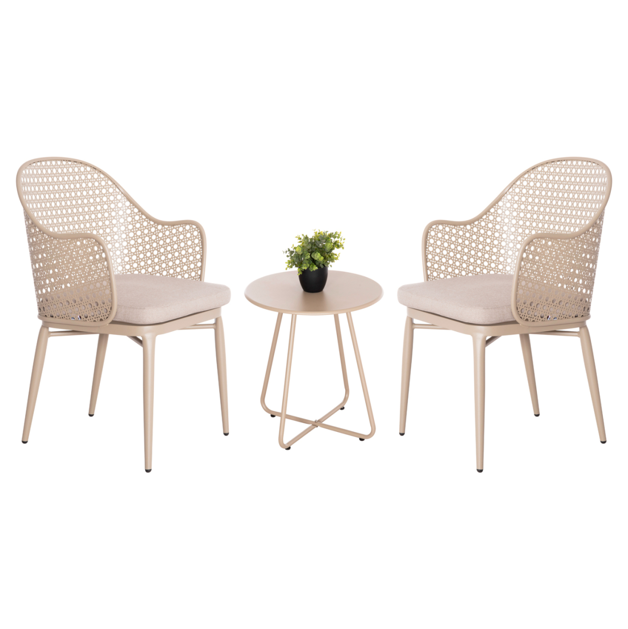 OUTDOOR LOUNGE SET 3PCS OREGO HM21107.03 ALUMINUM and METAL IN CAPPUCCINO COLOR [1]