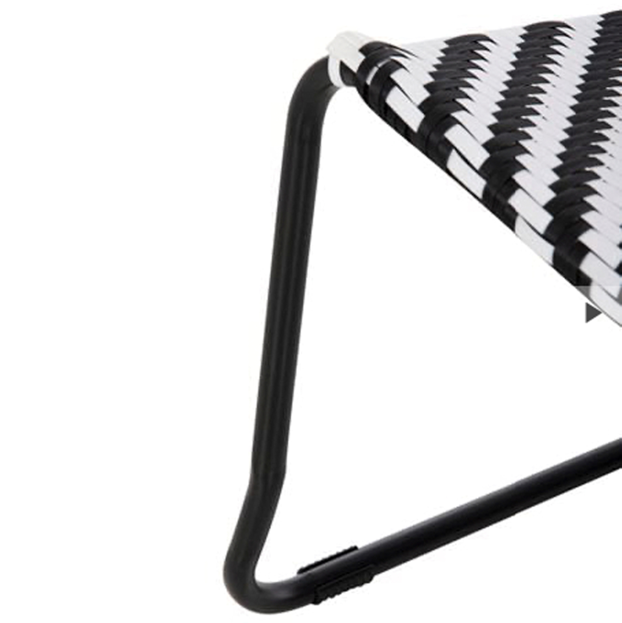 OUTDOOR LOUNGE SET 3PCS PONY HM21193 METAL COFFEE TABLE IN GREY--WICKER RATTAN IN BLACK and WHITE [7]