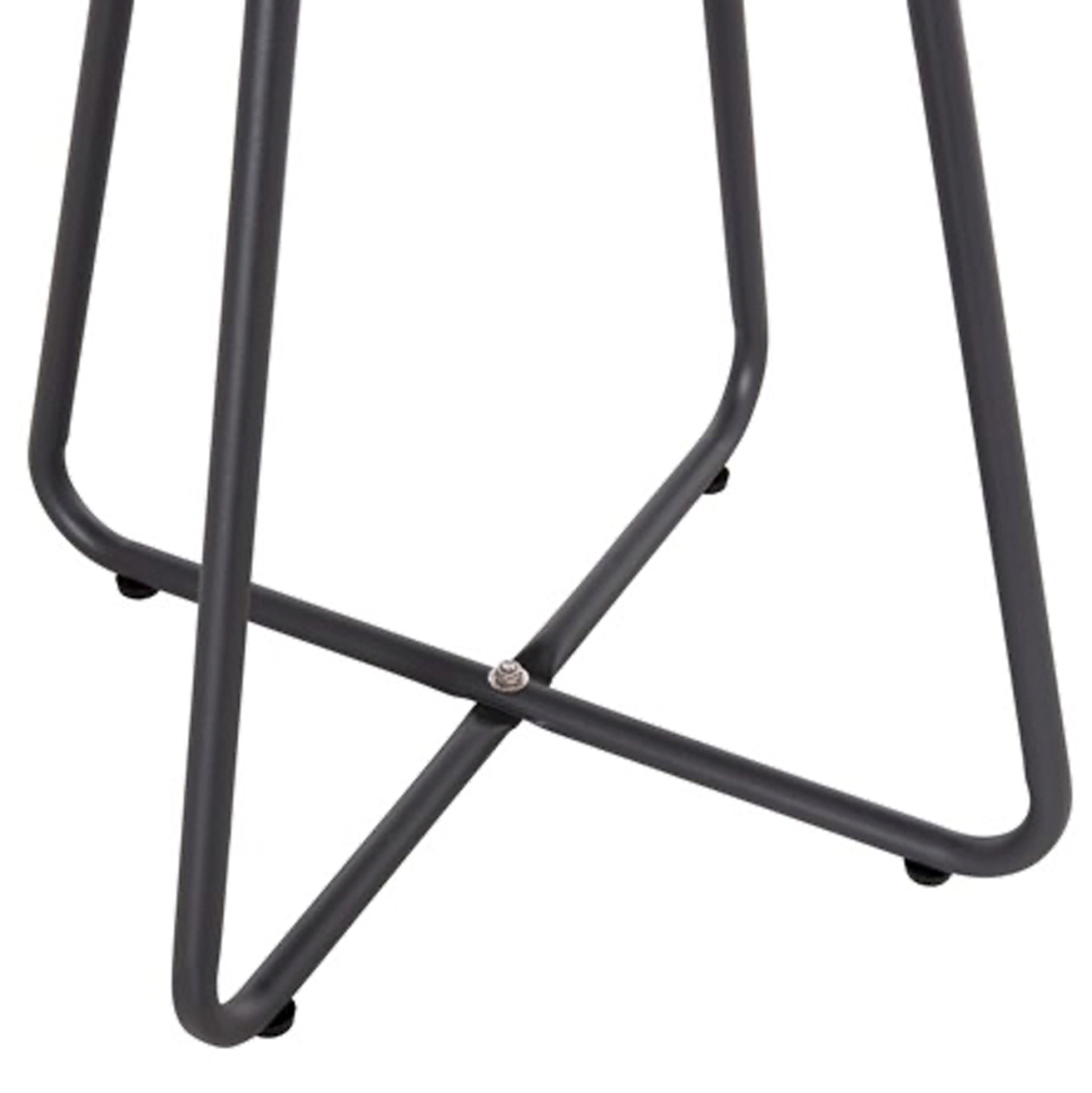 OUTDOOR LOUNGE SET 3PCS PONY HM21193 METAL COFFEE TABLE IN GREY--WICKER RATTAN IN BLACK and WHITE [5]