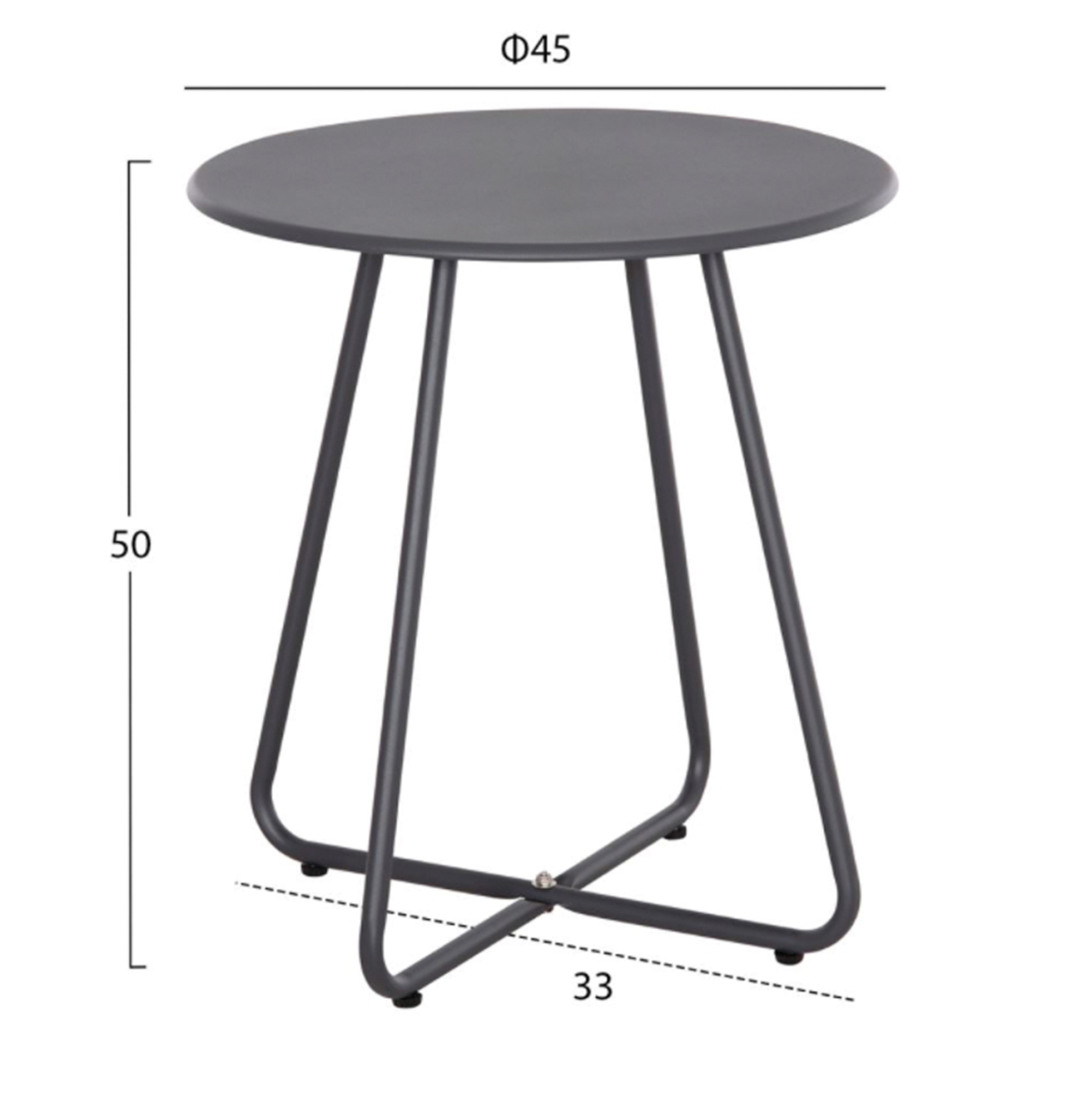 OUTDOOR LOUNGE SET 3PCS PONY HM21193 METAL COFFEE TABLE IN GREY--WICKER RATTAN IN BLACK and WHITE [2]