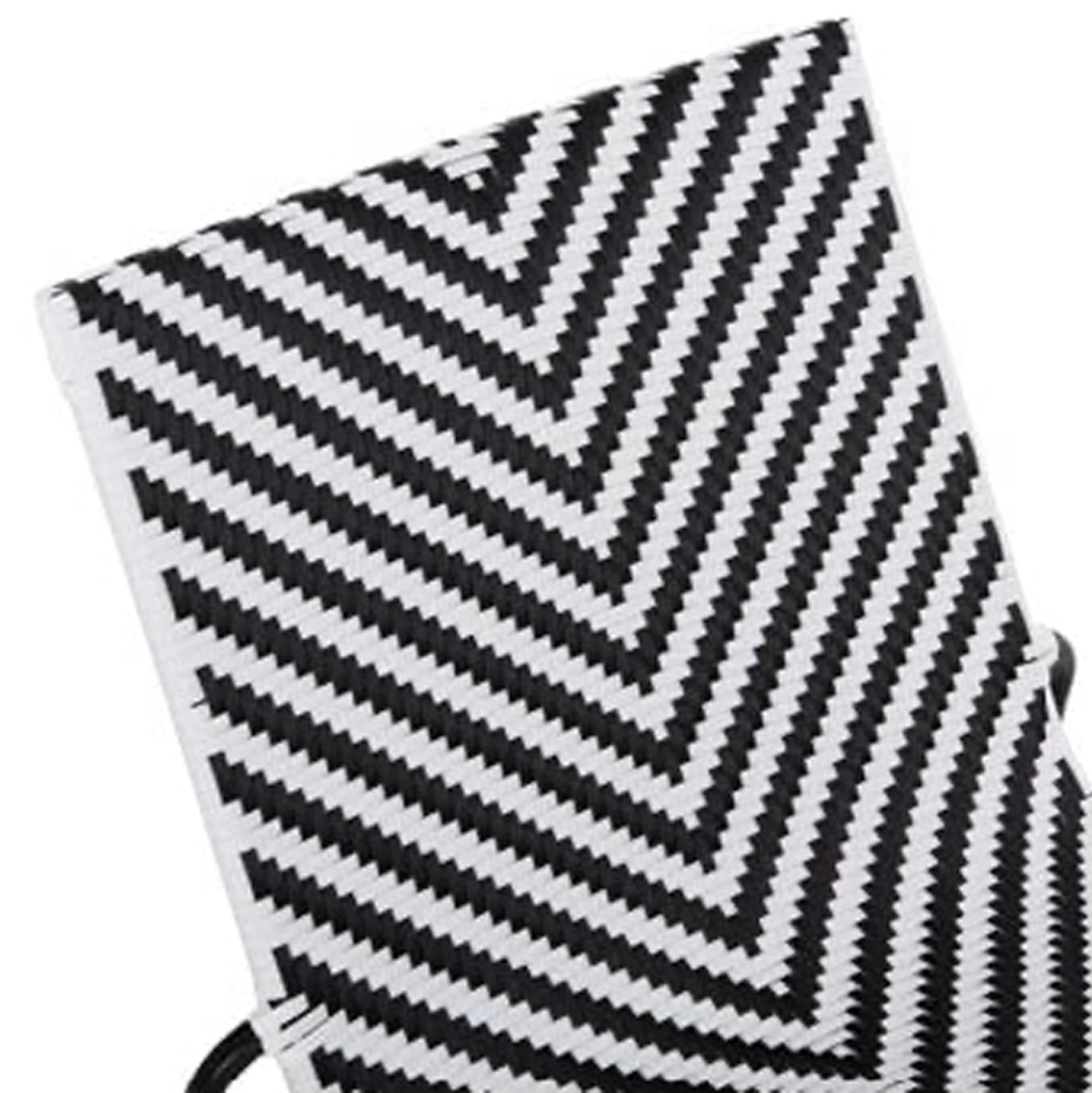 OUTDOOR LOUNGE SET 3PCS PONY HM21194 METAL COFFEE TABLE IN WHITE--WICKER RATTAN IN BLACK and WHITE [6]