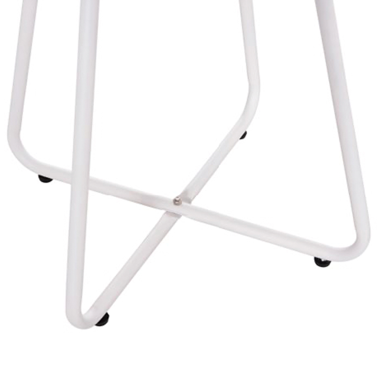 OUTDOOR LOUNGE SET 3PCS PONY HM21194 METAL COFFEE TABLE IN WHITE--WICKER RATTAN IN BLACK and WHITE [5]