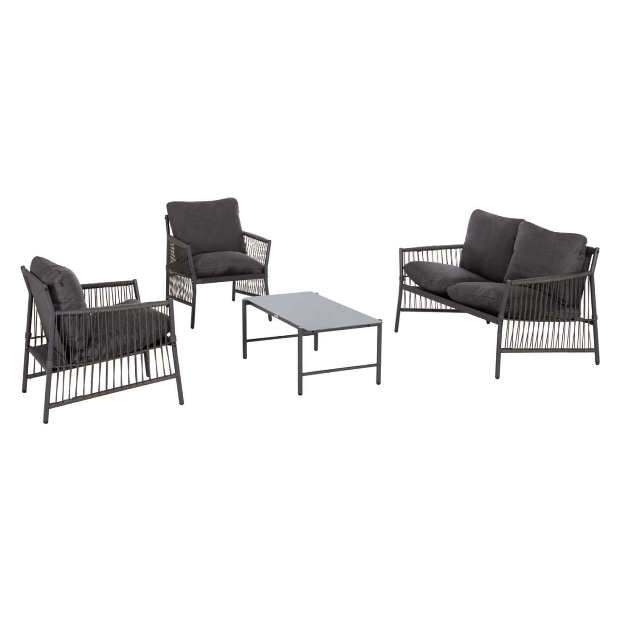 OUTDOOR LOUNGE SET 4-SEAT DEANDRA HM6507.01 METAL and CUSHIONS IN GREY [5]