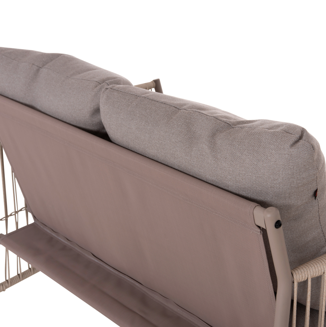 OUTDOOR LOUNGE SET 4-SEAT DEANDRA HM6507.02 CHAMPAGNE COLOR METAL--GREY CUSHIONS [10]