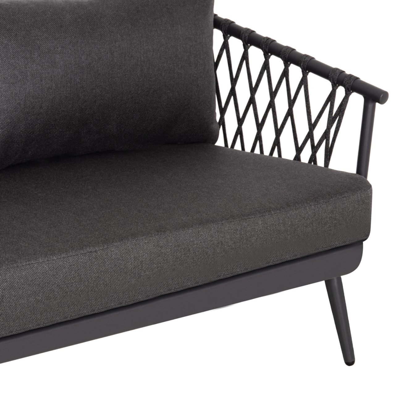 OUTDOOR LOUNGE SET 4-SEAT WILLA HM6505.01 ALUMINUM-ROPE-CUSHIONS IN GREY [8]