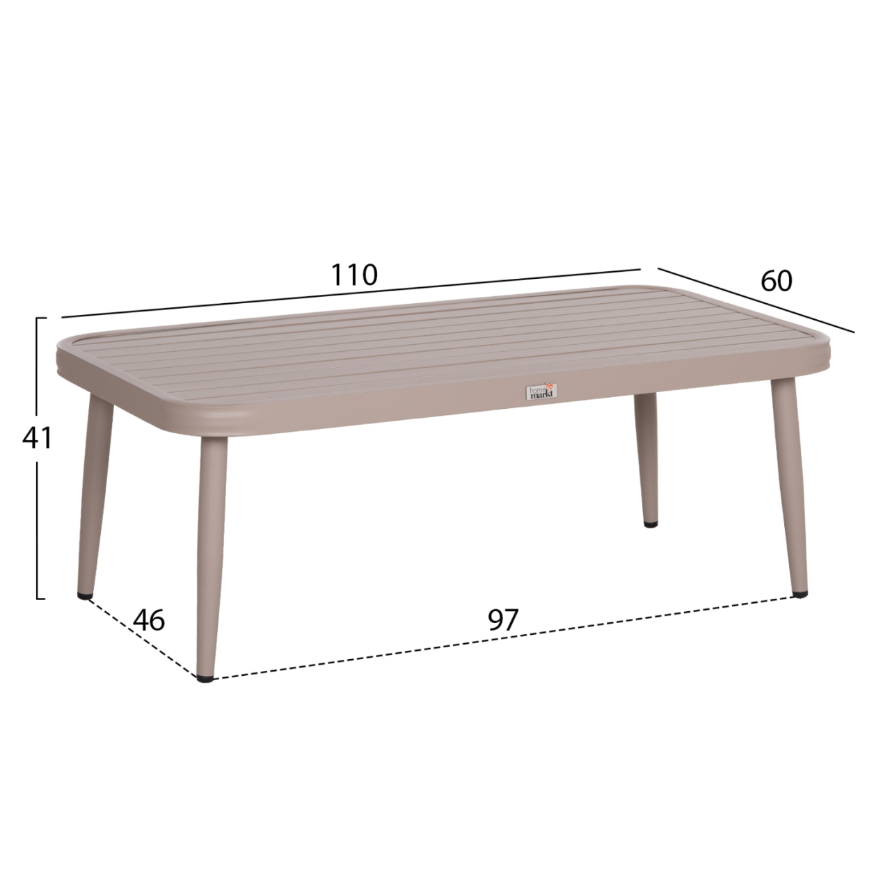 OUTDOOR LOUNGE SET 4-SEAT WILLA HM6505.02 ALUMINUM-ROPE IN BEIGE--CUSHIONS IN GREY [4]