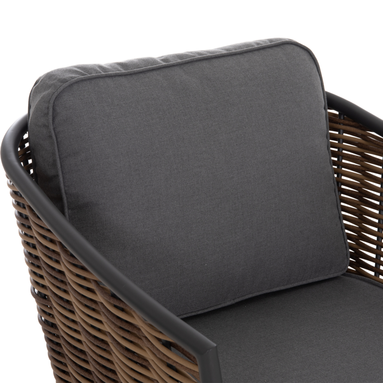 OUTDOOR LOUNGE SET 4PCS CASSIAN HM6552.01 ALUMINUM and CUSHIONS IN GREY--P.E.RATTAN IN BEIGE [9]