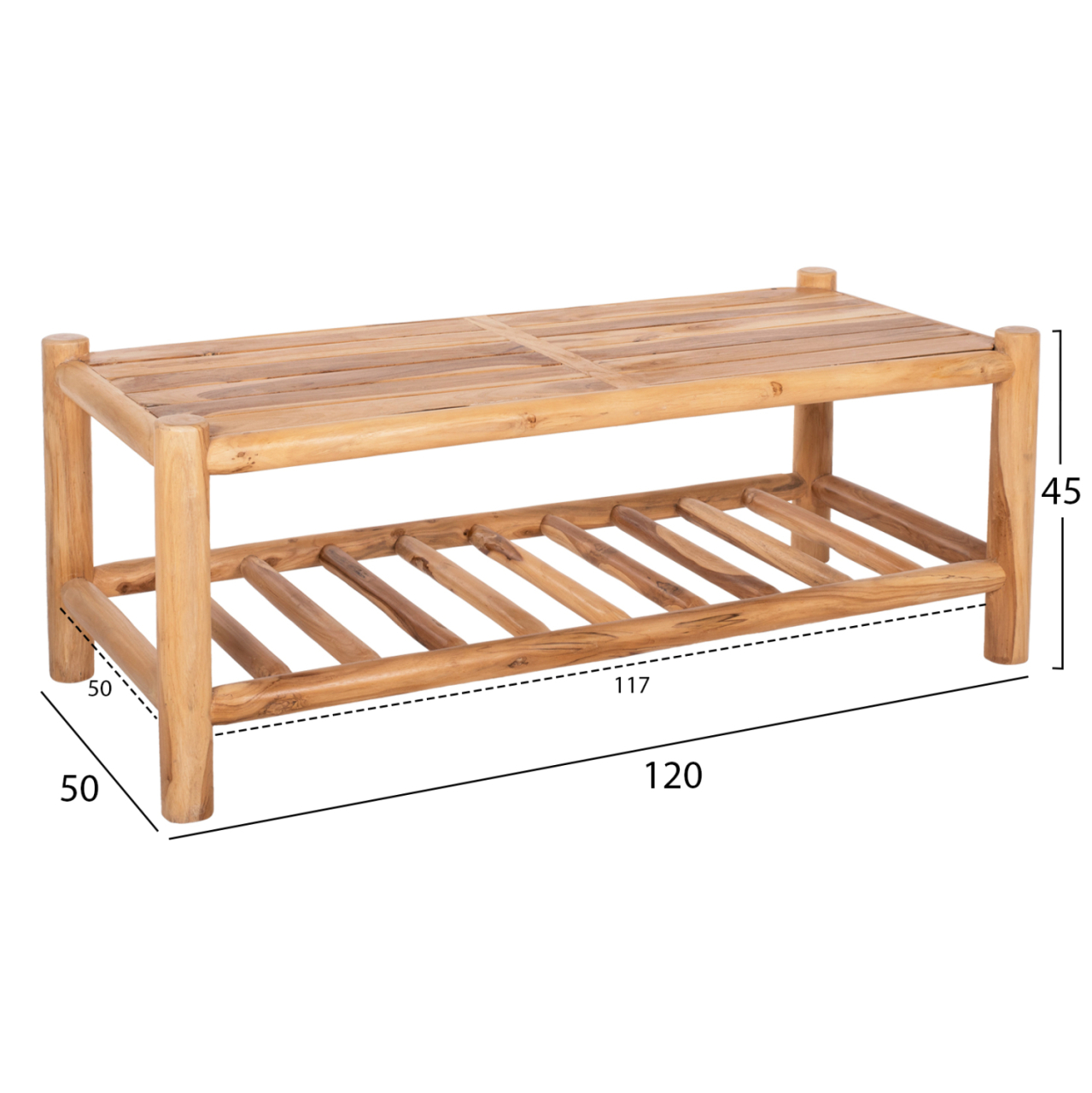 OUTDOOR LOUNGE SET 4PCS EDDARD HM9340 SOLID TEAK NATURAL-WHITE [4]