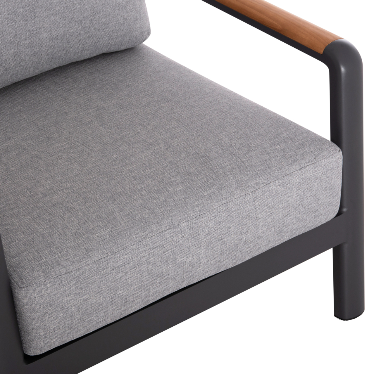 OUTDOOR LOUNGE SET 4PCS ELARA HM6195.01 DARK GREY ALUMINUM-GREY OLEFIN-TEAK WOOD [7]