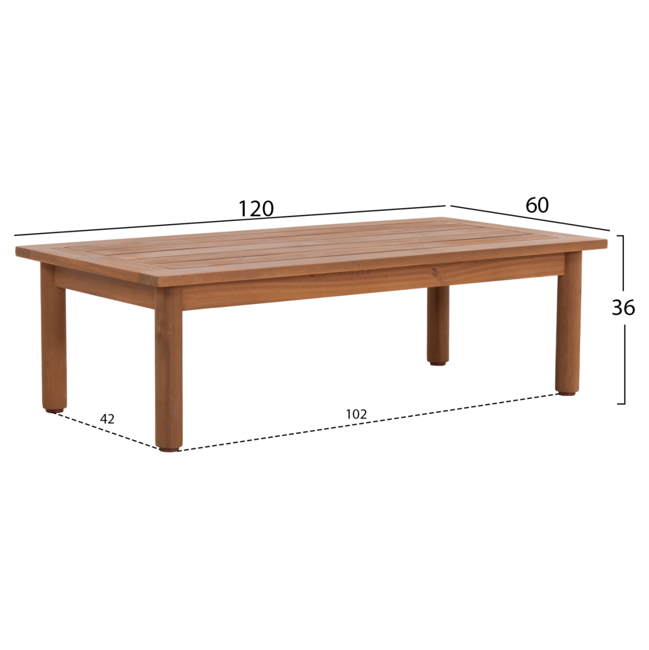 OUTDOOR LOUNGE SET 4PCS ELMORA HM6517 ACACIA WOOD--POLYESTER CUSHIONS COVERS IN ECRU [4]