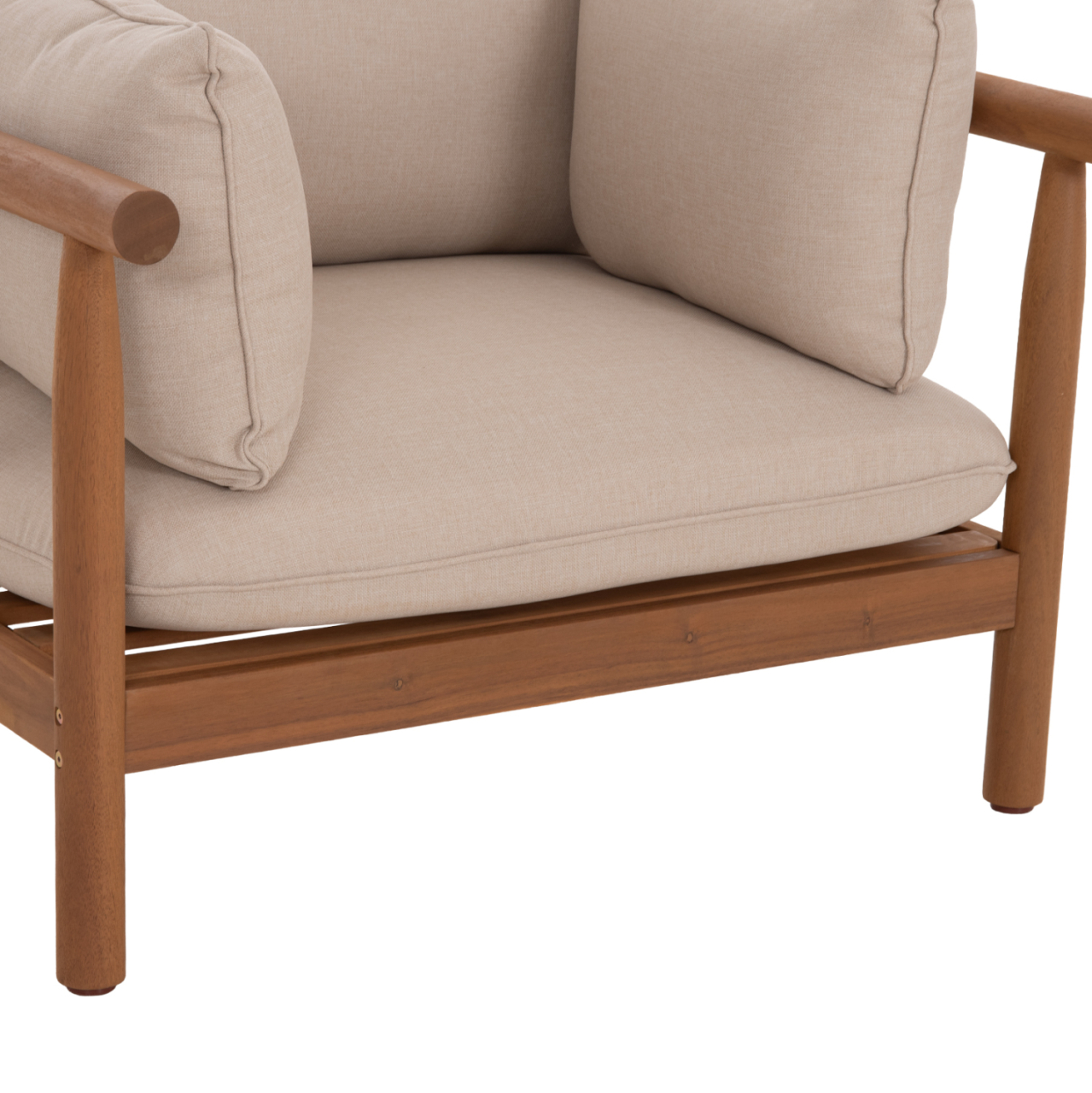 OUTDOOR LOUNGE SET 4PCS ELMORA HM6517 ACACIA WOOD--POLYESTER CUSHIONS COVERS IN ECRU [9]