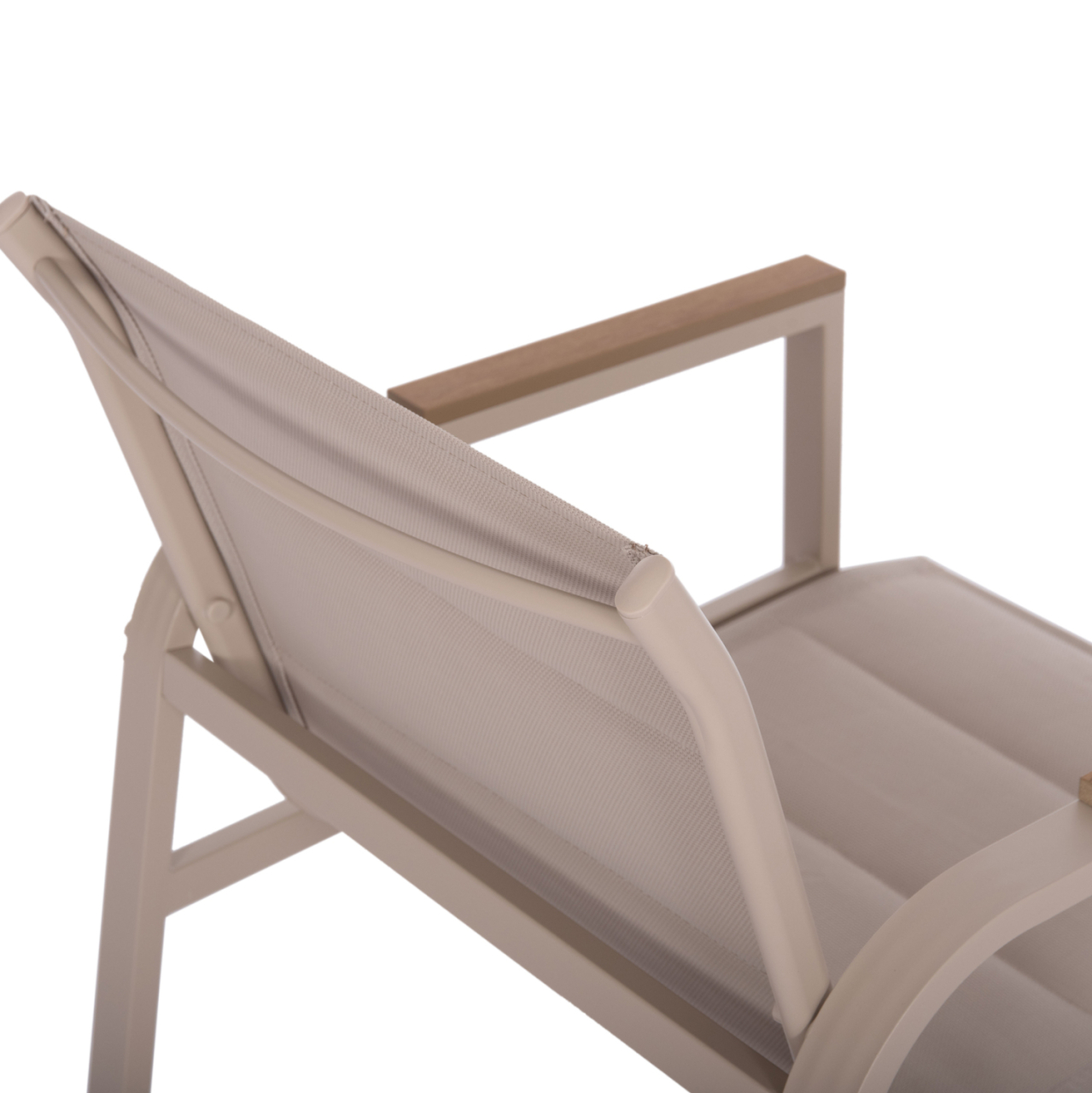 OUTDOOR LOUNGE SET 4PCS JULIETTE HM6280.04 CAPPUCCINO ALUMINUM-TEXTILENE--TEMPERED GLASS [9]
