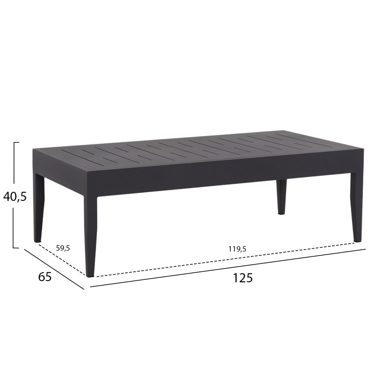 OUTDOOR LOUNGE SET 4PCS LARRY HM6188.01 DARK GREY ALUMINUM-P.E. FABRIC [4]