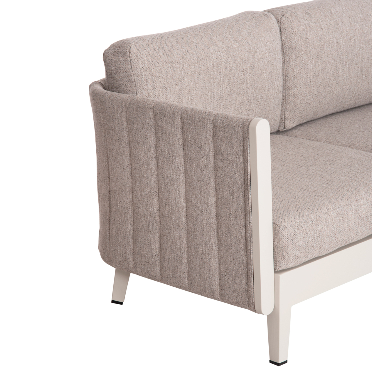 OUTDOOR LOUNGE SET 4PCS LARRY HM6188.02 CHAMPAGNE COLORED ALUMINUM-P.E. FABRIC [7]
