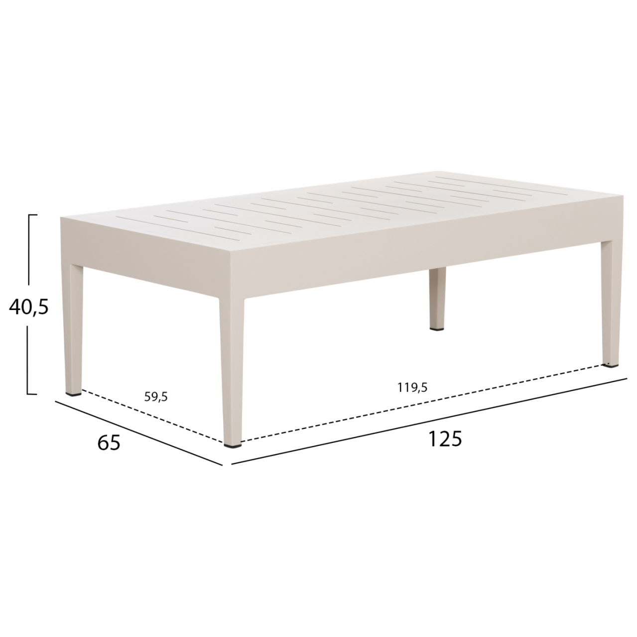 OUTDOOR LOUNGE SET 4PCS LARRY HM6188.02 CHAMPAGNE COLORED ALUMINUM-P.E. FABRIC [6]