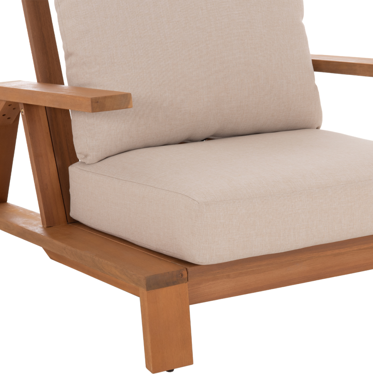 OUTDOOR LOUNGE SET 4PCS MIREX HM6521 ACACIA WOOD--POLYESTER CUSHIONS COVERS IN ECRU [9]