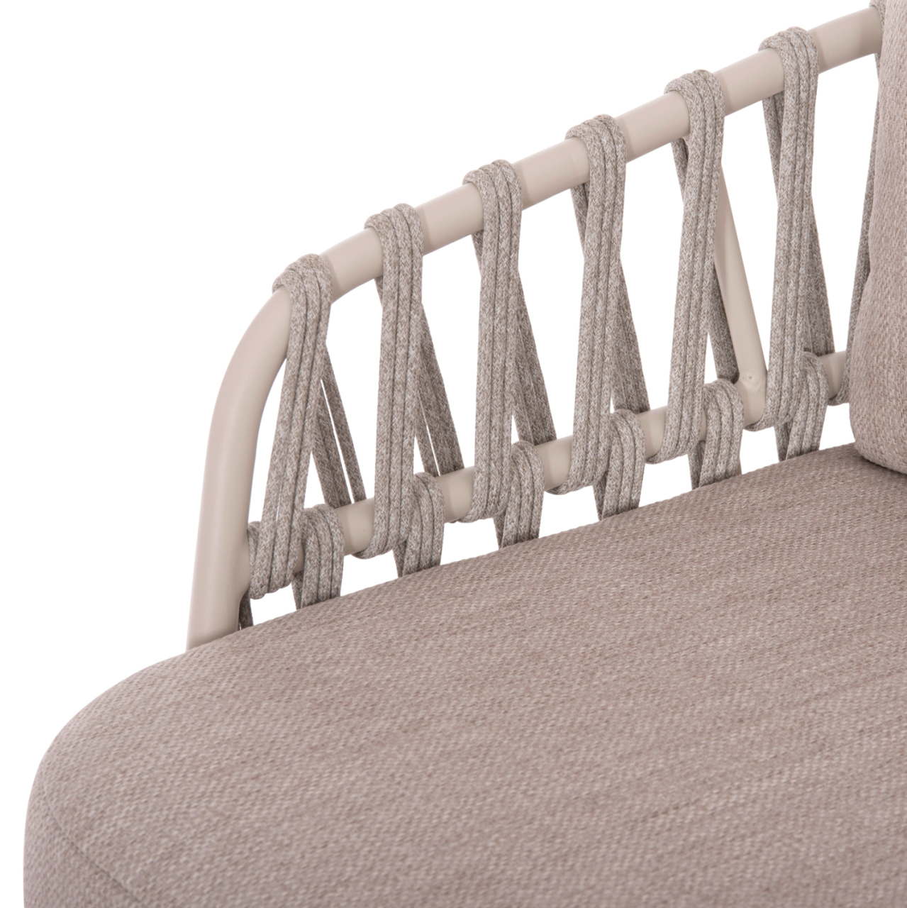 OUTDOOR LOUNGE SET 4PCS SABO HM6208.02 CREAM WHITE ALUMINUM-BEIGE P.E.ROPE and OLEFIN FABRIC-TEAK WOOD IN NATURAL [7]