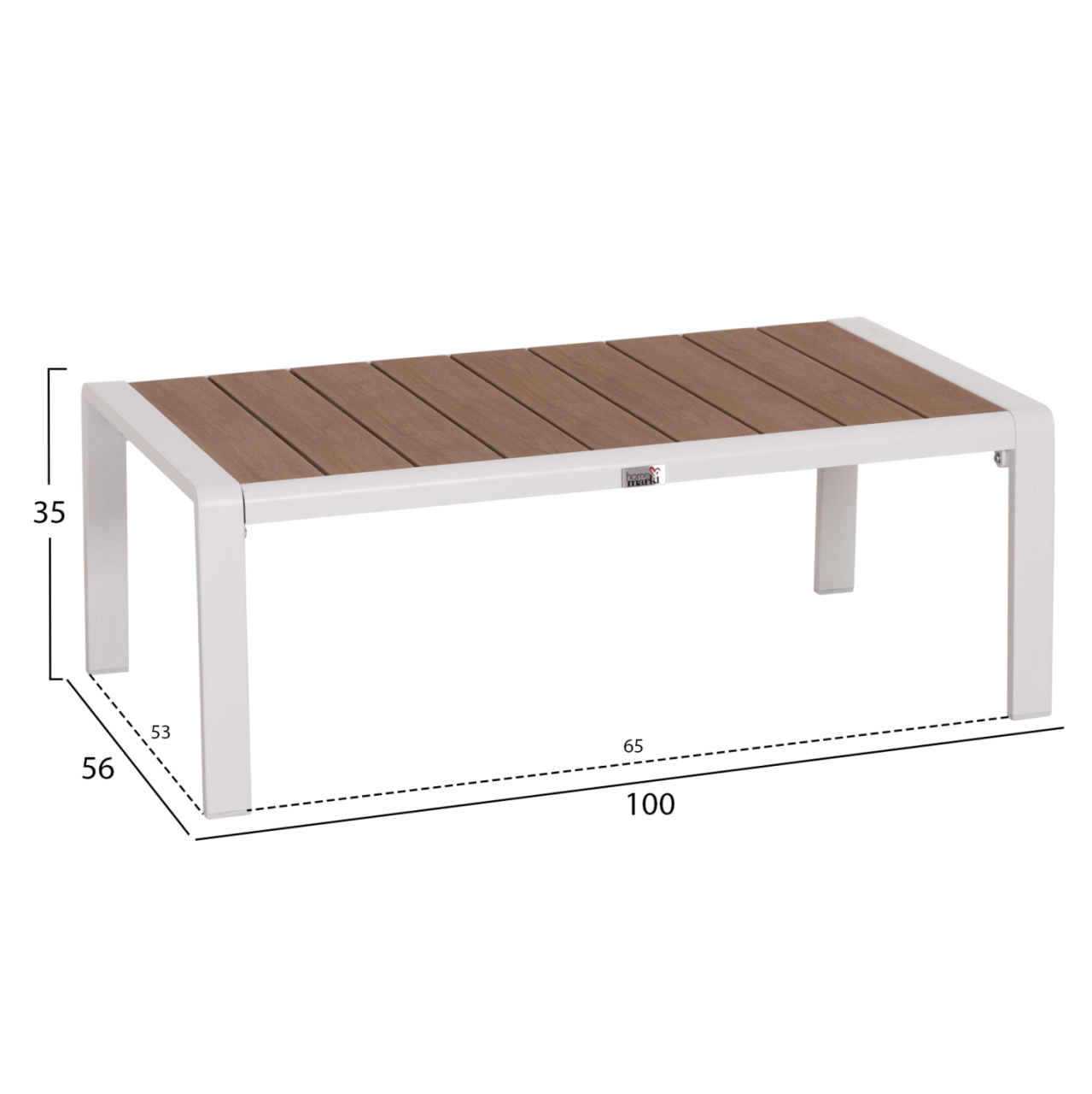 OUTDOOR LOUNGE SET 4PCS SAFIN HM6278.01 ALUMINUM IN WHITE--POLYWOOD--OLEFIN FABRIC IN BEIGE [4]