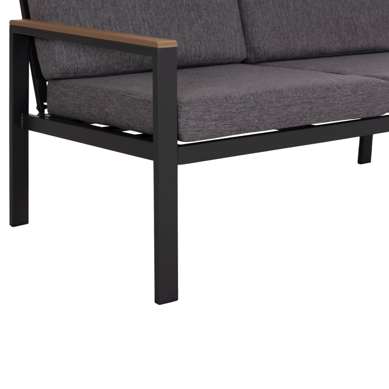 OUTDOOR LOUNGE SET 4PCS SAFIN HM6278.03 ALUMINUM and OLEFIN FABRIC IN DARK GREY--POLYWOOD [7]