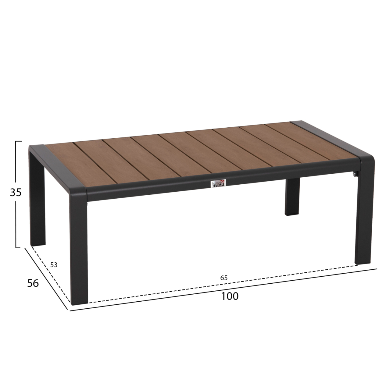 OUTDOOR LOUNGE SET 4PCS SAFIN HM6278.03 ALUMINUM and OLEFIN FABRIC IN DARK GREY--POLYWOOD [4]