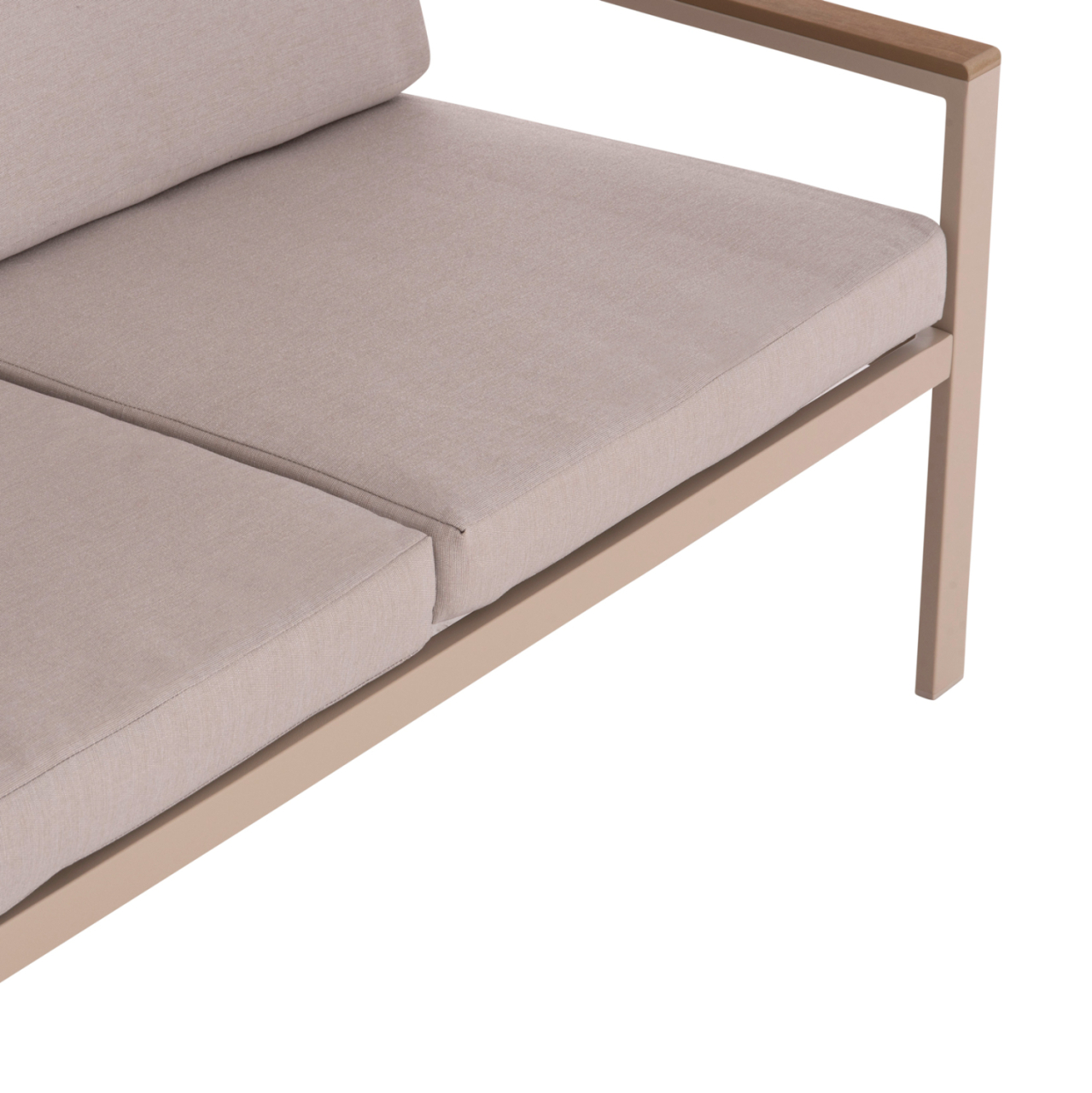 OUTDOOR LOUNGE SET 4PCS SAFIN HM6278.04 ALUMINUM IN CAPPUCCINO--POLYWOOD--OLEFIN FABRIC IN BEIGE [8]