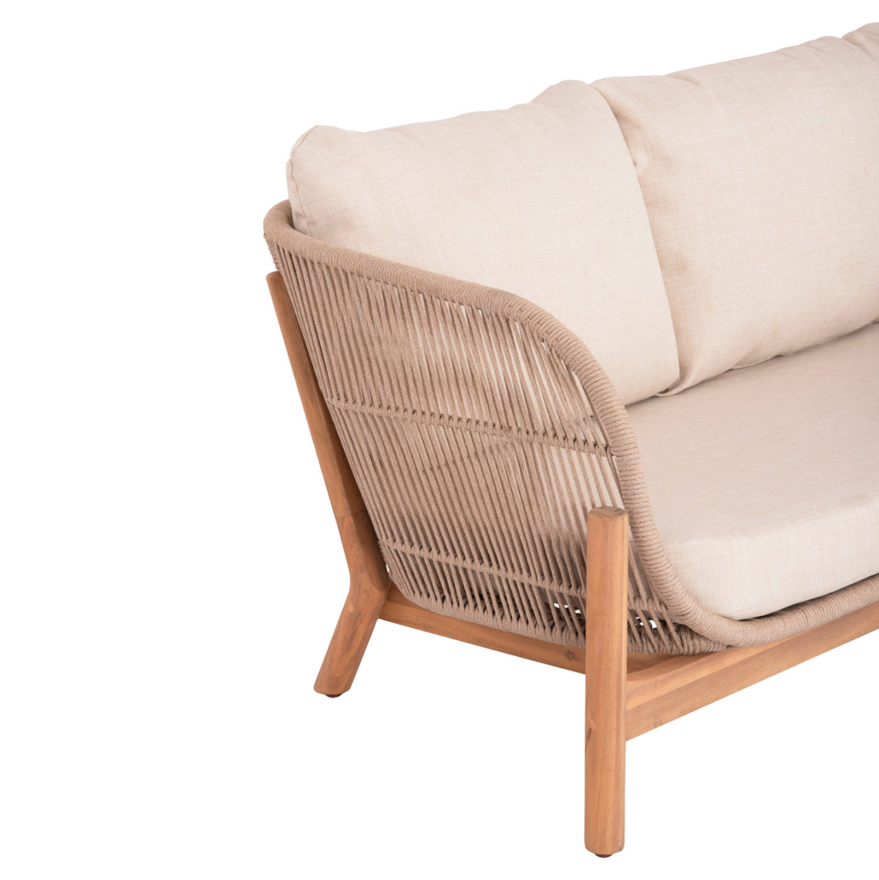 OUTDOOR LOUNGE SET 4PCS SANJI HM6219 ACACIA WOOD-ALUMINUM FRAME-ROPE [8]