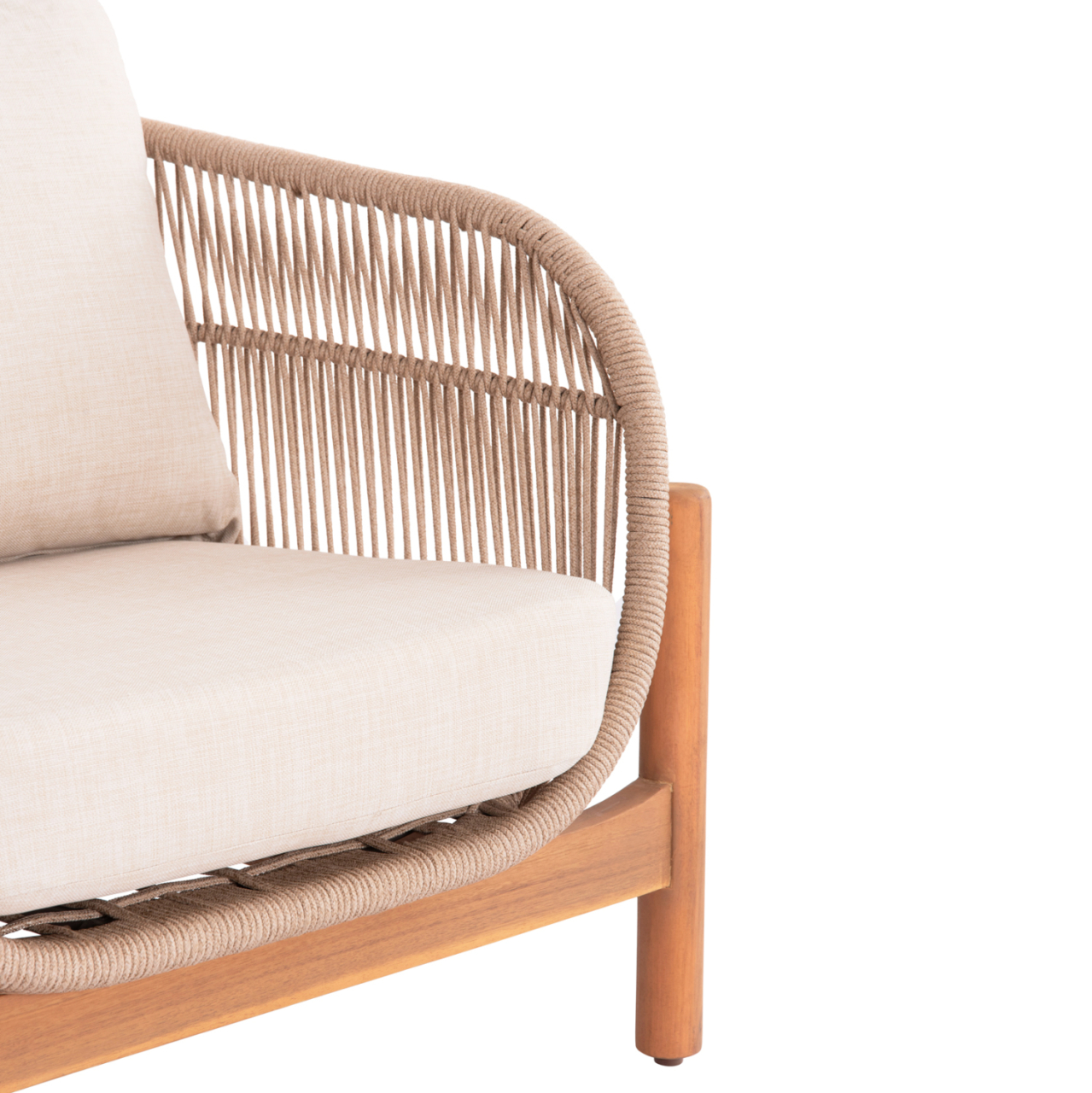OUTDOOR LOUNGE SET 4PCS SANJI HM6219 ACACIA WOOD-ALUMINUM FRAME-ROPE [7]
